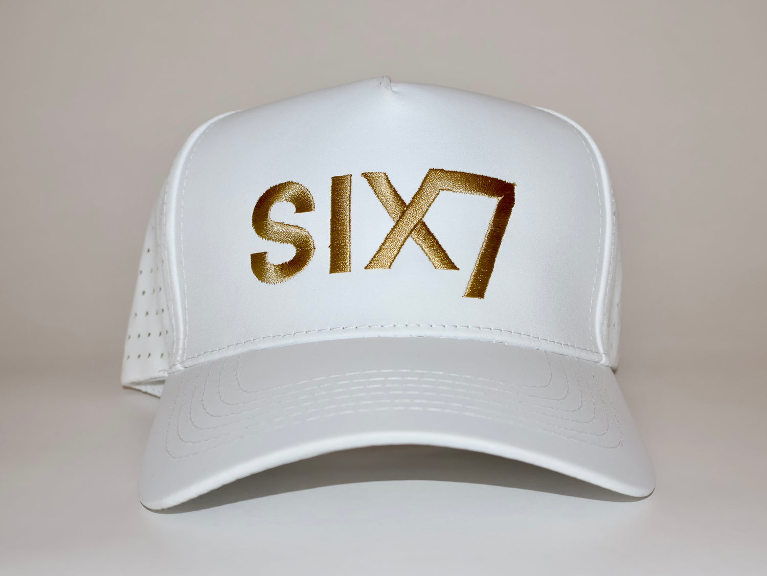 Six Seven White and Gold Premium Hat