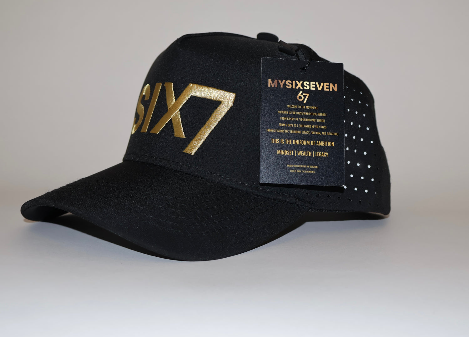 Six Seven Black and Gold Premium Hat