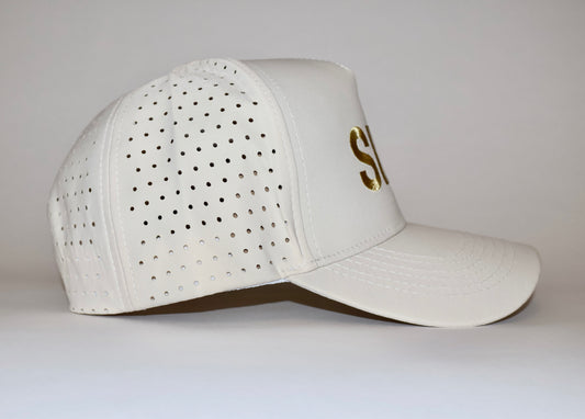 Six Seven Beige and Gold Premium Hat