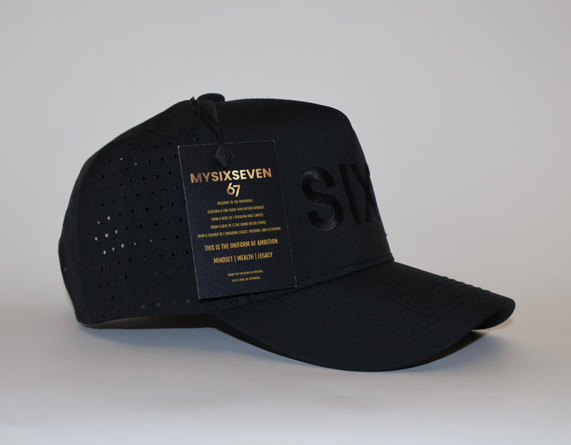 Six Seven Black on Black Premium Hat