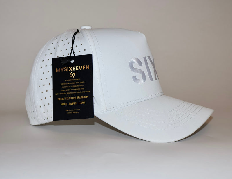 Six Seven White on White Premium Hat