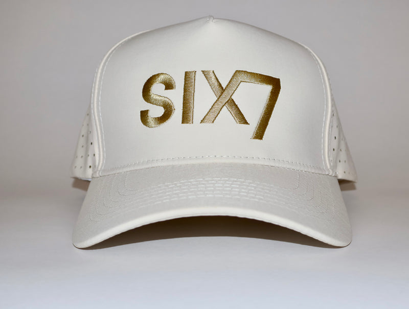 Six Seven Beige and Gold Premium Hat