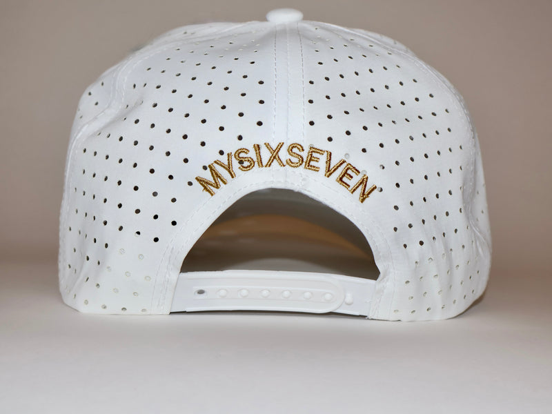 Six Seven White and Gold Premium Hat