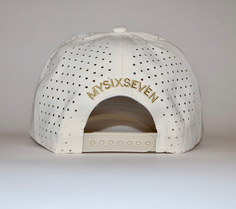 Six Seven Beige and Gold Premium Hat